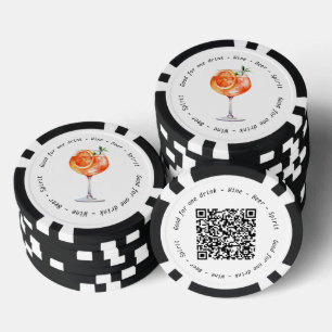 Lot De Jeton De Poker Bon de boisson Aperol QR Code de l'événement profe