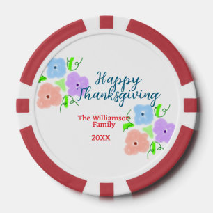 Lot De Jeton De Poker Bon thanksgiving bleu violet rose ajouter famille