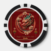 Lot De Jeton De Poker Bonne année de dragon chinois (Recto)