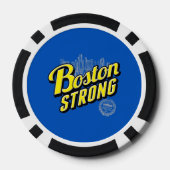 Lot De Jeton De Poker Boston Strong sur un décor bleu (Verso)