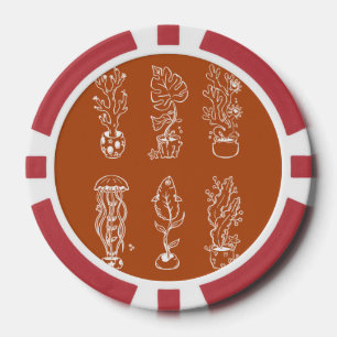 Lot De Jeton De Poker Botanique fantaisiste