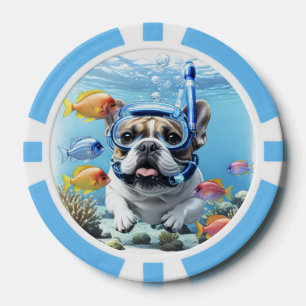 Lot De Jeton De Poker Bouledogue français en vacances Échanger drôle