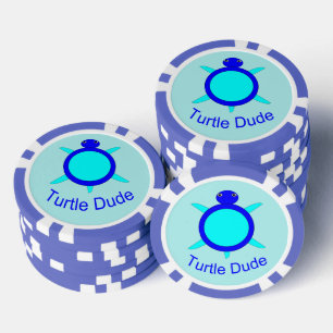 Lot De Jeton De Poker Bright Blue Turtle Dude
