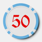 Lot De Jeton De Poker Broom Snowman bleu clair 50 puce de poker rayé (Verso)