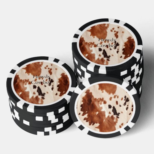 Lot De Jeton De Poker Brown Cream Southwest Cowhide Christmas (Empiler)
