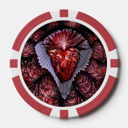 Lot De Jeton De Poker Brûler le coeur (Recto)