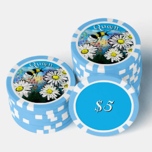 Lot De Jeton De Poker Bumble Whimsical Bee in Daisies Personnalisé
