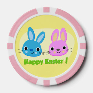 LOT DE JETON DE POKER BUNNIES "HAPPY EASTER"