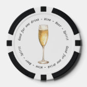 Lot De Jeton De Poker Business Event QR Code Champagne Dragne Voucher (Recto)