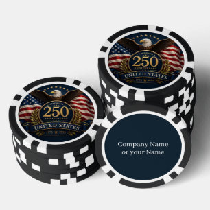 Lot De Jeton De Poker Cadeau commémoratif patriotique pour le 250e anniv
