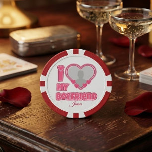 Lot De Jeton De Poker Cadeau personnalisé J'aime mon petit ami – Ajoutez