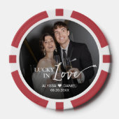 Lot De Jeton De Poker Cadeau photo personnalisé "Chanceux en amour" (Recto)