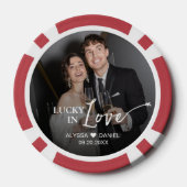 Lot De Jeton De Poker Cadeau photo personnalisé "Chanceux en amour" (Verso)