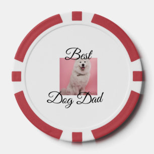 Lot De Jeton De Poker Cadeau simple photo animal coloré nom chien Papa