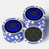 Lot De Jeton De Poker Cadres stylisés Damask 500 Monogram Blue Poker Chi (Empiler)