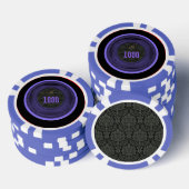 Lot De Jeton De Poker Cadres stylisés Damask Monogram Purple Poker Chips (Empiler)
