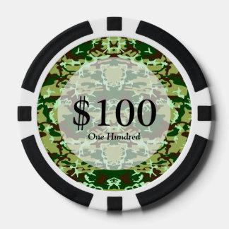 Lot De Jeton De Poker Camo vert
