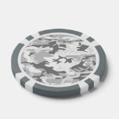 Lot De Jeton De Poker Camouflage gris neige d'hiver, Militaire, Armée (Simple)