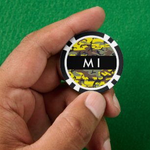Lot De Jeton De Poker Camouflage jaune et Brown Votre nom Personnalisez