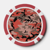 Lot De Jeton De Poker Camouflage rouge et Brown, Armée (Verso)