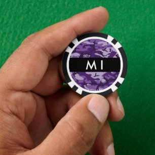 Lot De Jeton De Poker Camouflage Violet Personnalisez Votre Nom