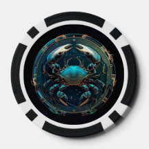 Cancer Chips de poker Zodiac - Horoscope de crabe