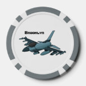 Lot De Jeton De Poker Caricature d'avion de chasse militaire (Verso)