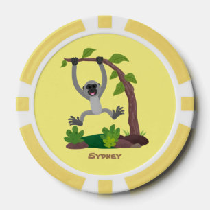 Lot De Jeton De Poker Caricature de bande de gibbon joyeux