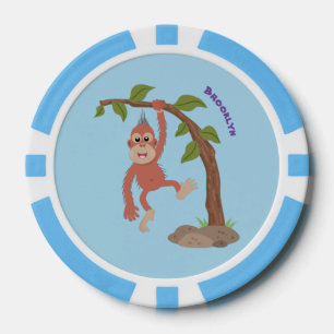 Lot De Jeton De Poker Caricature de bébé orangoutan joyeux