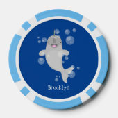 Lot De Jeton De Poker Caricature de bulles de narval joyeux (Verso)