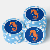 Lot De Jeton De Poker Caricature de bulles d'hippocampe orange (Empiler)