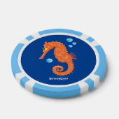 Lot De Jeton De Poker Caricature de bulles d'hippocampe orange (Simple)