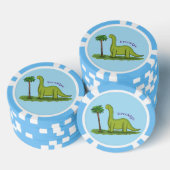 Lot De Jeton De Poker Caricature de dinosaure de brontosaurus vert migno (Empiler)