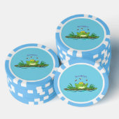 Lot De Jeton De Poker Caricature de grenouille vert mignon (Empiler)