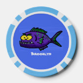 Lot De Jeton De Poker Caricature de poisson de Piranha (Verso)