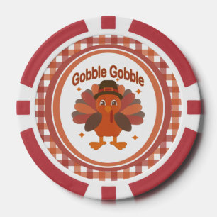 Lot De Jeton De Poker Caricature de Turquie Thanksgiving - "Gobble Gobbl