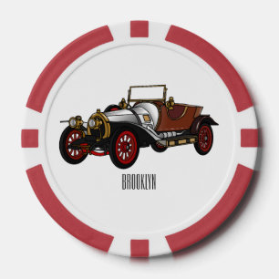Lot De Jeton De Poker Caricature de voiture classique 1920