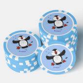 Lot De Jeton De Poker Caricature en bleu bouffin joyeux (Empiler)