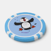 Lot De Jeton De Poker Caricature en bleu bouffin joyeux (Simple)