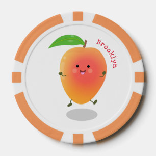 Lot De Jeton De Poker Caricature mignonne de mangue joyeuse