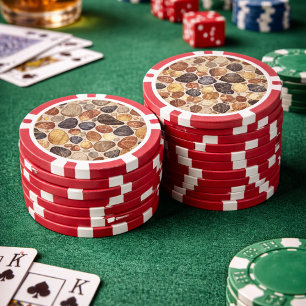 Lot De Jeton De Poker Carreaux de galets tons terre