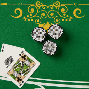 Lot De Jeton De Poker Carrés Noir Blanc Marron