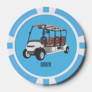 Lot De Jeton De Poker Carte de golf / dessin animé en voiturette de golf