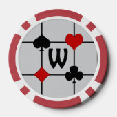 Lot De Jeton De Poker Carte de jeu Art Déco Convient v2 Monogrammé (Verso)