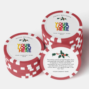 Lot De Jeton De Poker Carte de Noël du logo Entreprise Vacances