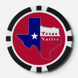Lot De Jeton De Poker Carte des drapeaux autochtones du Texas