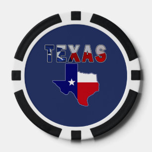 Lot De Jeton De Poker Carte des drapeaux avec le Texas