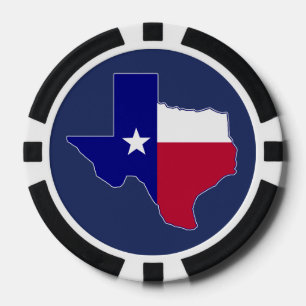 Lot De Jeton De Poker Carte du drapeau du Texas