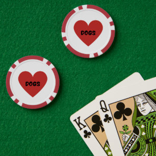 Lot De Jeton De Poker Carte J'adore les Chiens