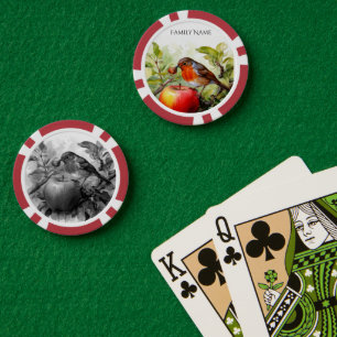 Lot De Jeton De Poker Cartes à jouer Whimsical Bird & Apple Delight